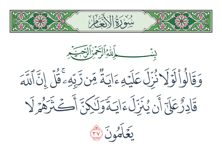 ئەنئام، 36 ~ 44 - ئايەتلەرنىڭ تەرجىمە ۋە تەپسىرى ئاللاھنىڭ قۇدرىتى ۋە مۇھەممەد ئەلەيھىسسالامغا قۇرئاندىن باشقا مۇجىزە بەرمىگەنلىكىنىڭ سەۋەبى 1